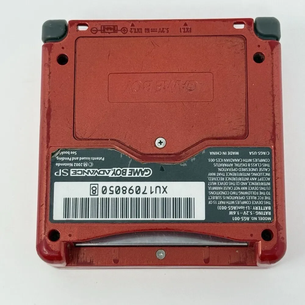 Nintendo Game Boy Advance SP AGS-001 Flame Red Console No Charger Tested